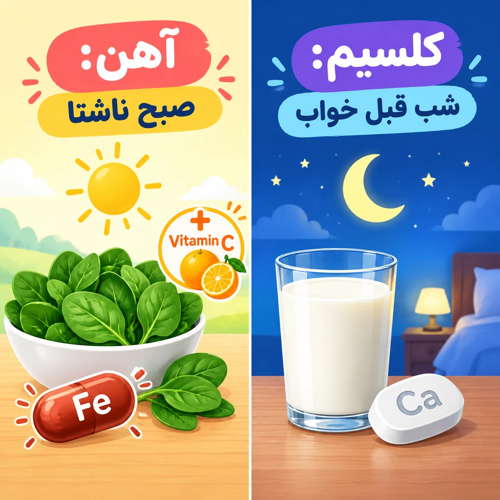 بهترین زمان مصرف قرص آهن و کلسیم؛ چطور بیشترین جذب را داشته باشیم؟