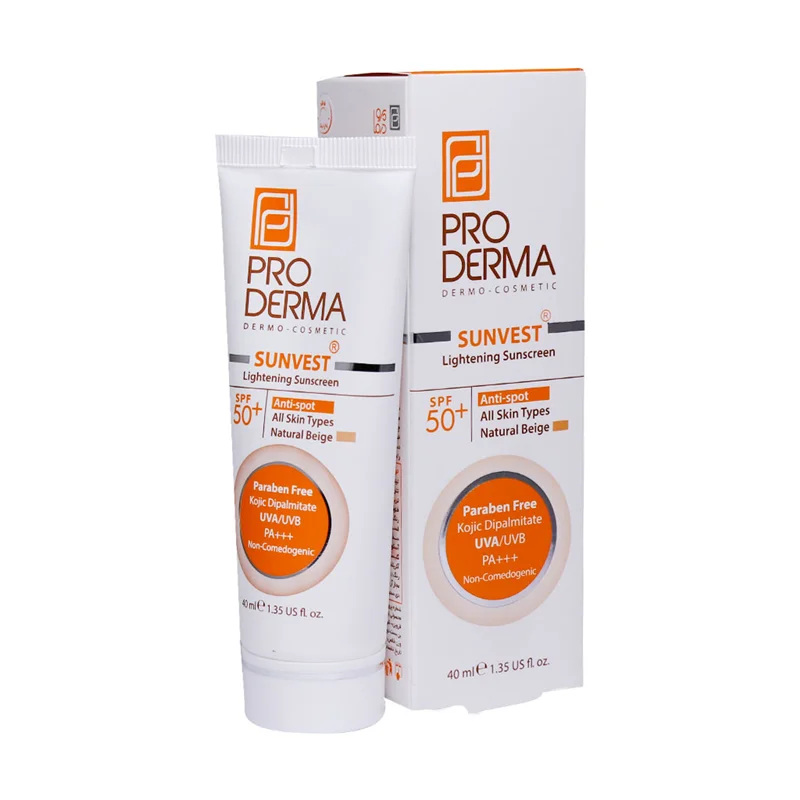 کرم ضد آفتاب و روشن کننده لک های پوست با SPF۵۰ پرودرما