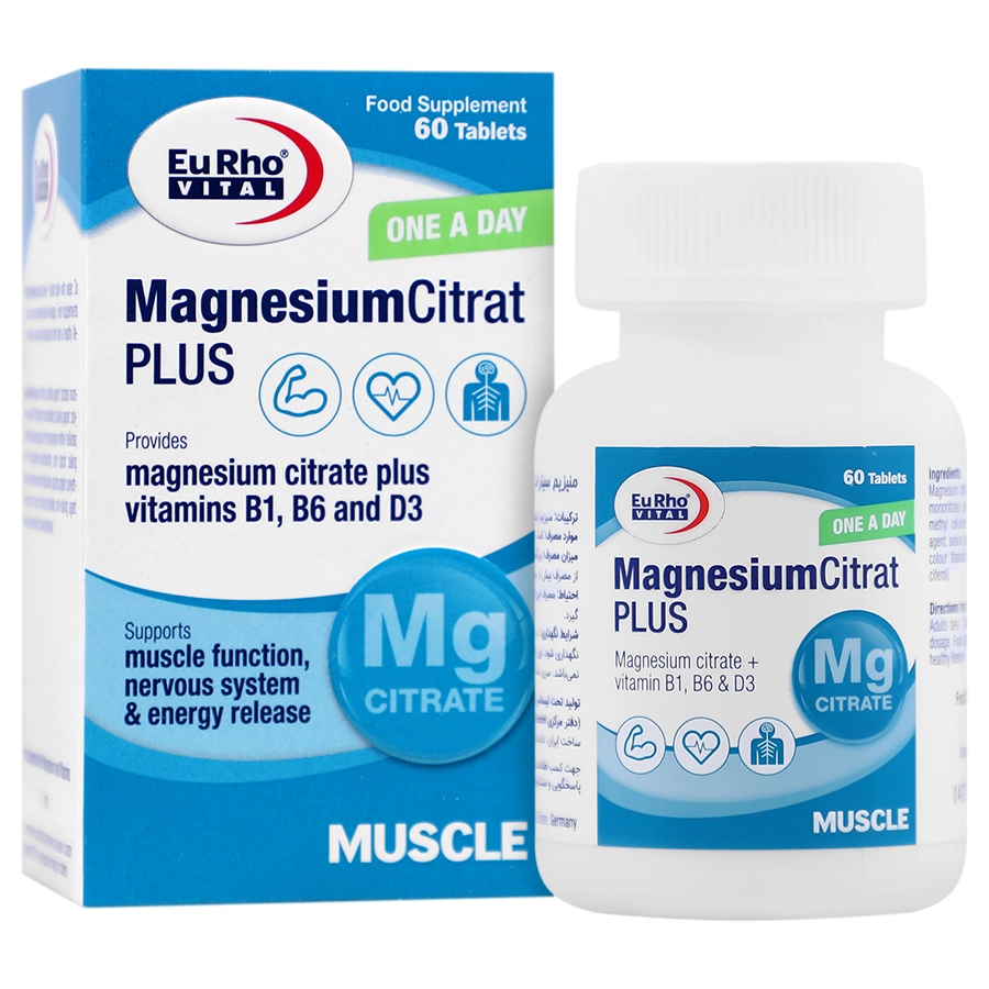 منیزیم سیترات پلاس یوروویتال (60 عددی)