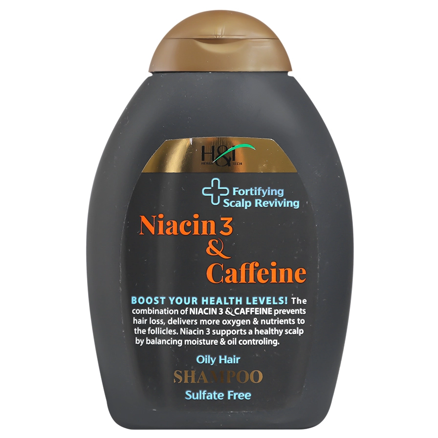 شامپو تقویت کننده مو نیاسین و کافئین اچ اند تی مناسب موی چرب