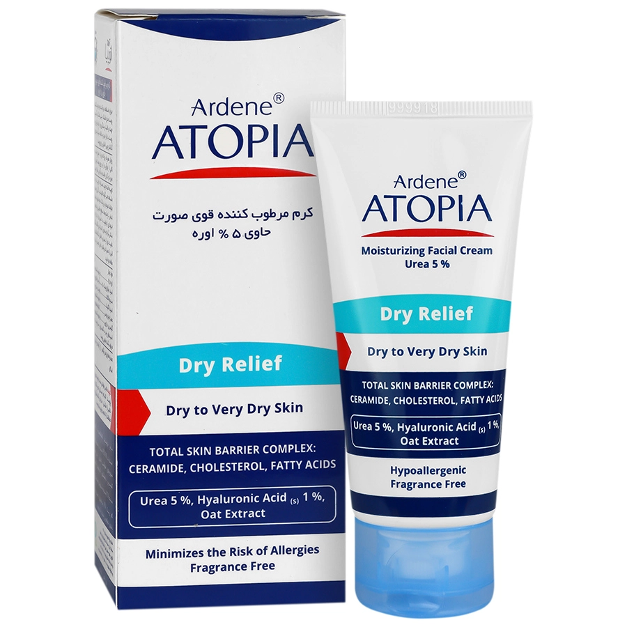کرم مرطوب کننده قوی صورت 5 درصد اوره درای ریلیف آتوپیا آردن