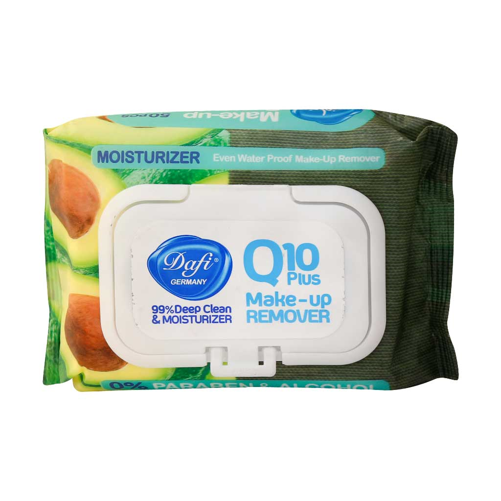 دستمال مرطوب پاک کننده آرایش Q10 Plus دافی 50 عدد