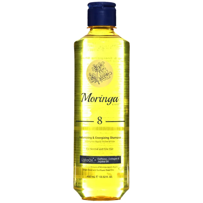 شامپو حجم دهنده و انرژی بخش شماره 8 مورینگا برای موی معمولی و نازک