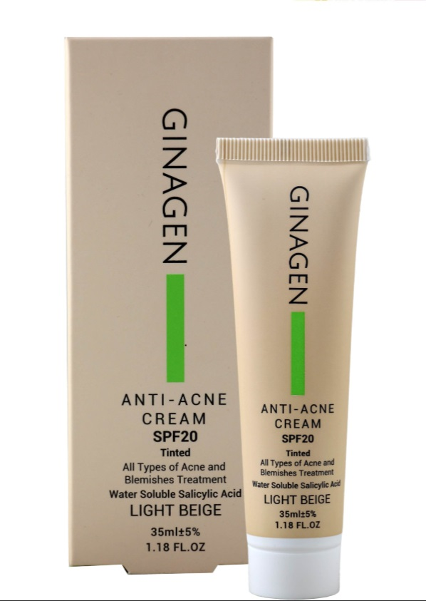 کرم مناسب پوست های دارای جوش رنگی SPF20 ژیناژن