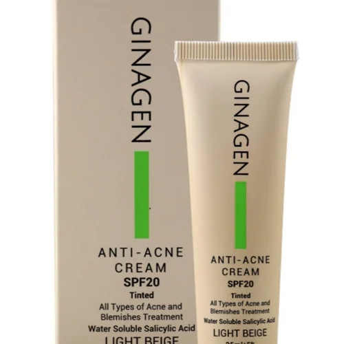 کرم مناسب پوست های دارای جوش رنگی SPF20 ژیناژن