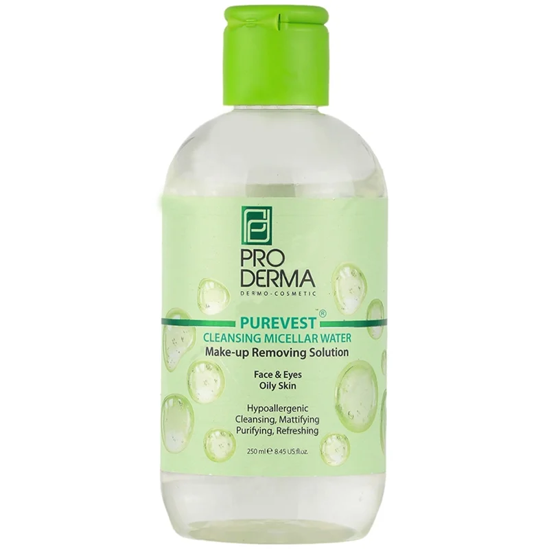 محلول پاک کننده آرایش چشم و صورت مناسب پوست چرب پرو درما