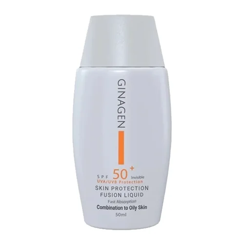 لیکوئید ضد آفتاب بی رنگ SPF50 مناسب پوست های چرب و مختلط ژیناژن