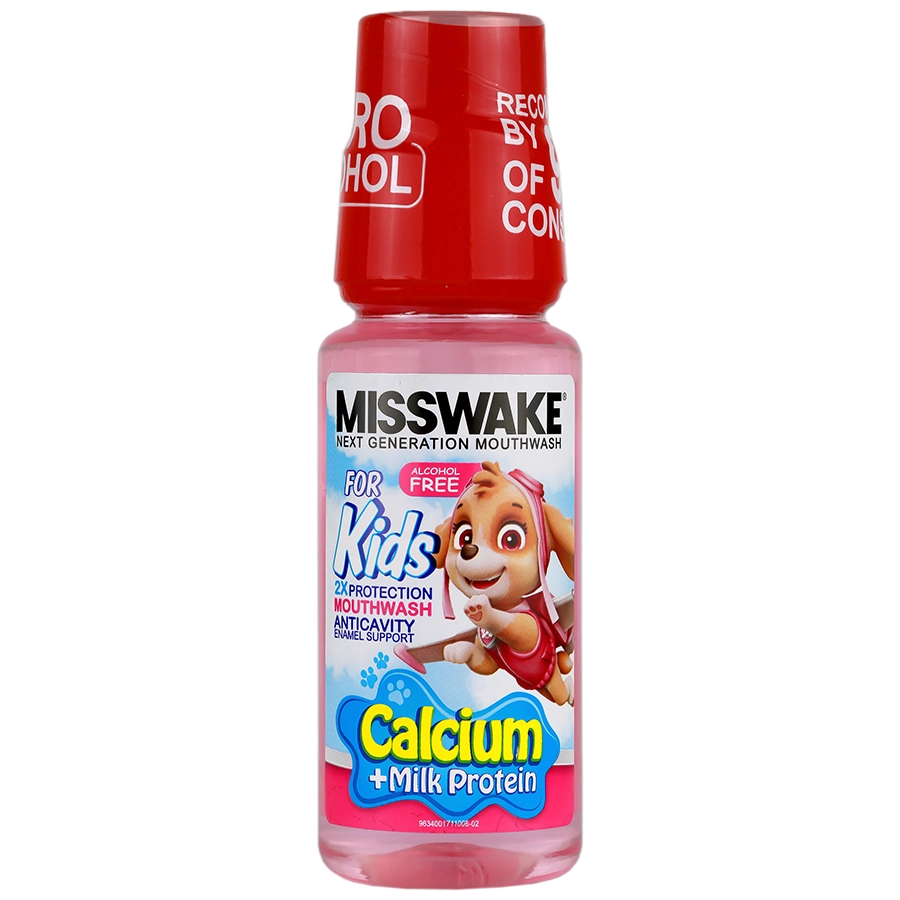 دهان شویه کودکان حاوی کلسیم و پروتئین شیر (صورتی) میسویک