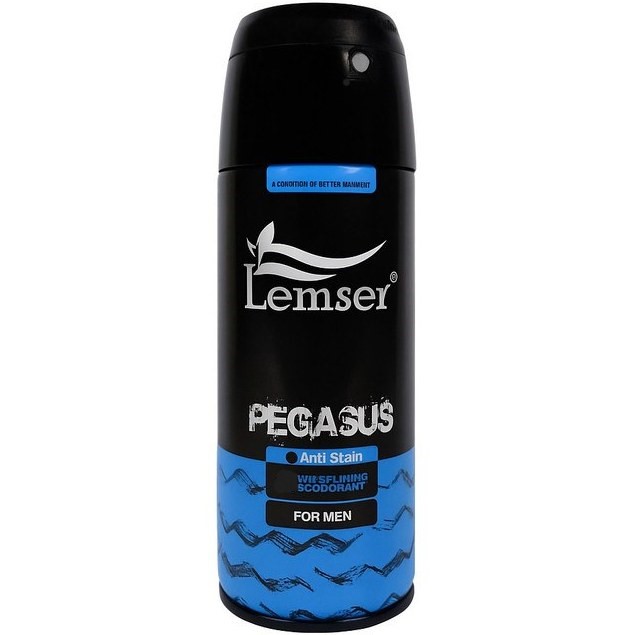 اسپری دئودورانت مردانه لمسر مدل Pegasus حجم 150 میلی‌لیتر