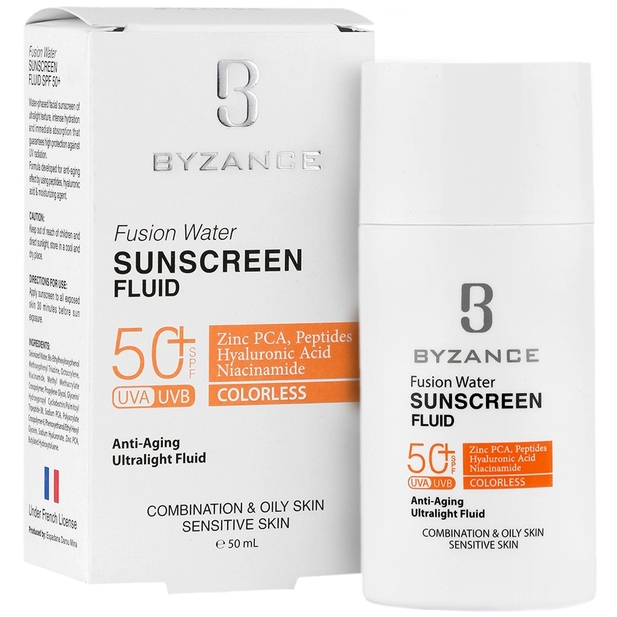 فلوئید ضد آفتاب فیوژن واتر SPF50 بیزانس