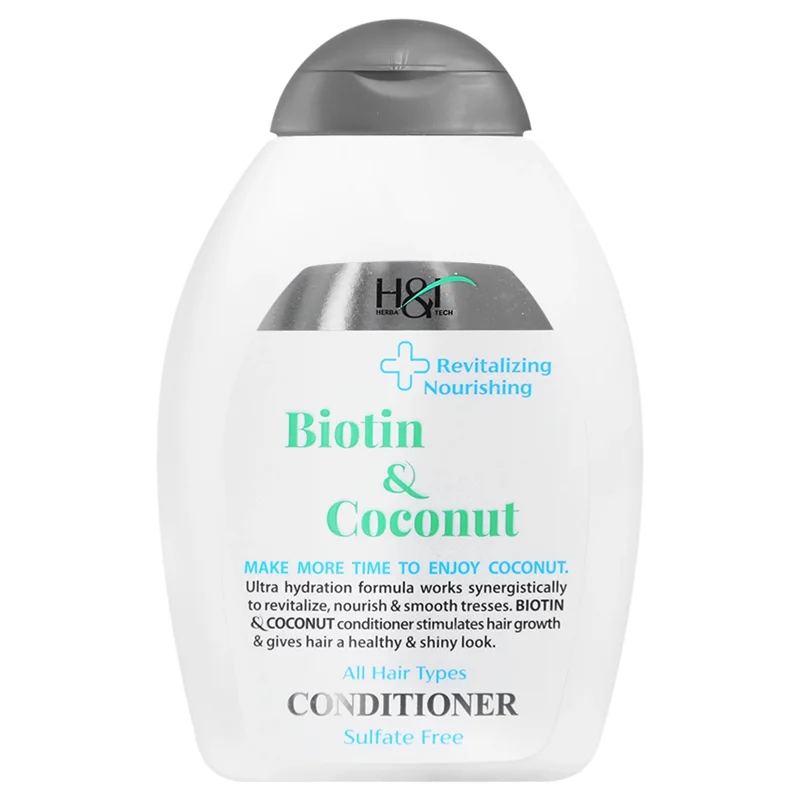 نرم کننده و احیا کننده مو اچ اند تی حاوی بیوتین و نارگیل مناسب انواع مو